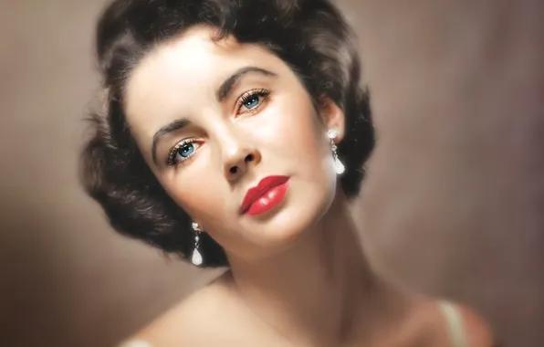 Picture eyes, look, face, figure, actress, lips, Elizabeth Taylor