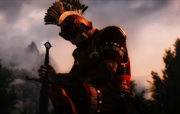 Picture rendering, background, armor, warrior, helmet