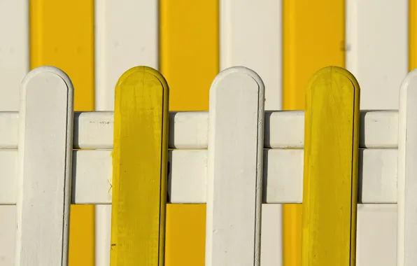 White, yellow, paint, Board, the fence, house