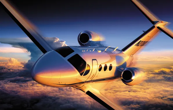 The sky, height, flight, the plane, Cessna Citation 4