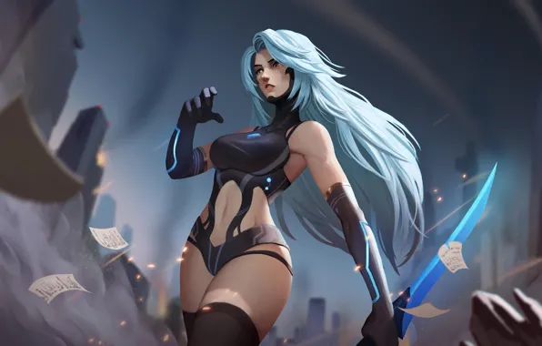 Girl, fiction, figure, sword, figure, art, girl, fantasy