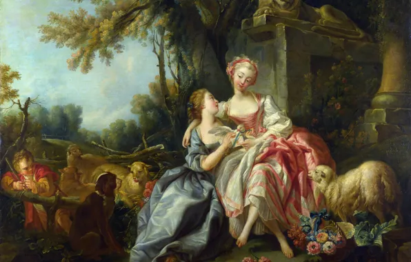 Picture, Painting, Francois Boucher, Rococo, Love note