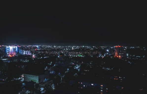 Night, the city, lights, eagle, night city