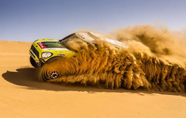 Yellow, Sands, mini, dakar, countryman, x-raid, nani roma, rally-raid