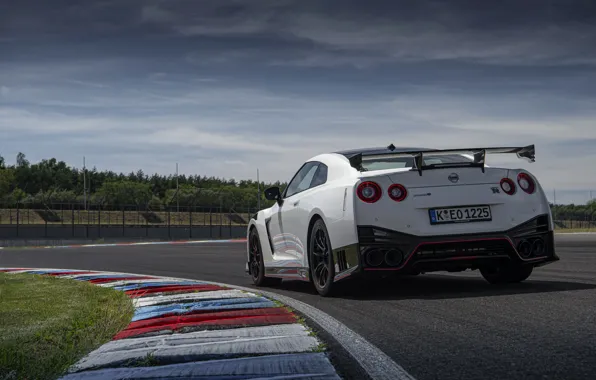 Picture white, Nissan, GT-R, track, R35, Nismo, feed, 2020