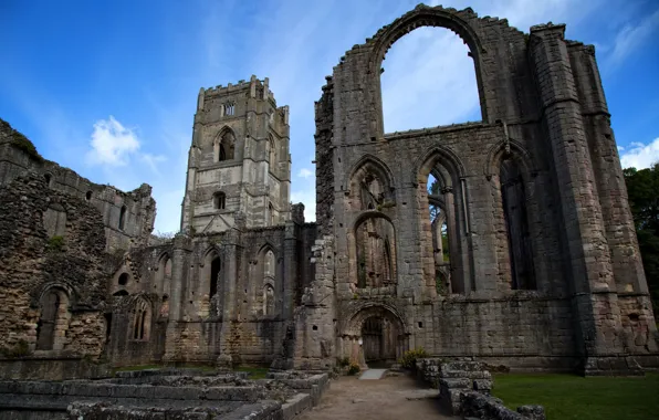 Download wallpaper the sky, clouds, England, ruins, architecture, the ...