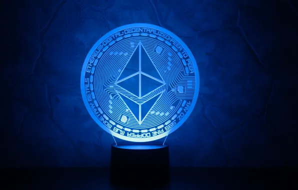Picture blue, logo, coin, fon, the air, eth, ethereum