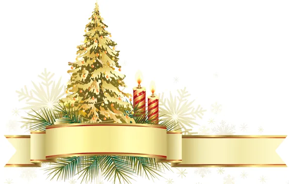 Balls, holiday, tree, vector, candles, snowflake, postcard