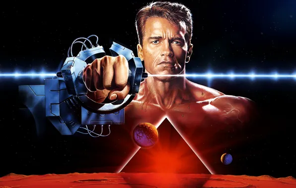 Picture cinema, actor, classic, movie, film, Mars, 1990, Arnold Schwarzenegger