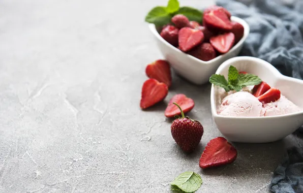 Berries, strawberry, ice cream, dessert, strawberry, Olena Rudo