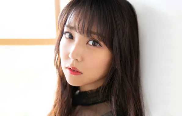 Girl, long hair, beautiful, pretty, lips, face, asian, attractive