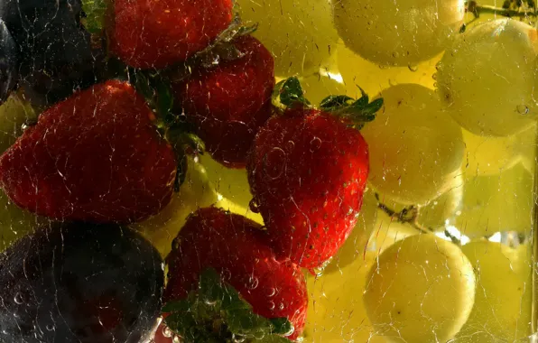 Background, strawberry, grapes