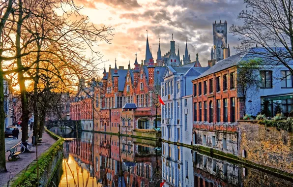 Home, channel, Belgium, architecture, Bruges
