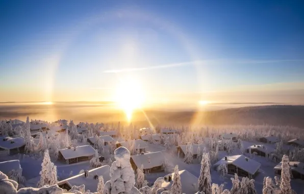 The sun, The sky, Winter