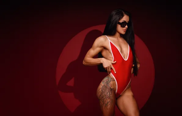 Ass, studio, model, tattoo, women, brunette, shadow, hips