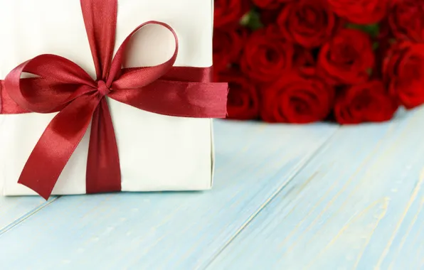 Flowers, gift, roses, bouquet, red, red, love, flowers