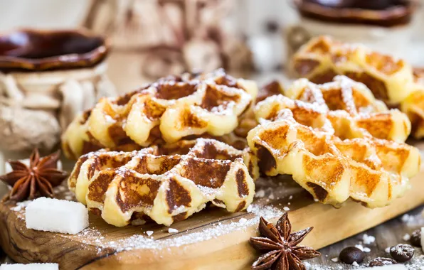 Waffles, spices, star anise