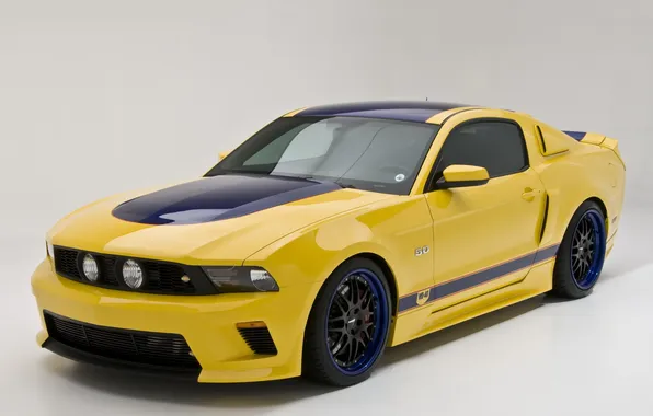 Picture auto, strip, yellow, mustang, concept, ford, wd40
