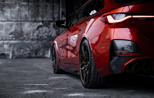 BMW, Red, Side, Building, Rear, BMW M440, M440