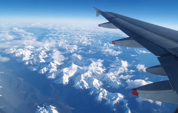 Cold, winter, the sky, freedom, clouds, snow, white, height