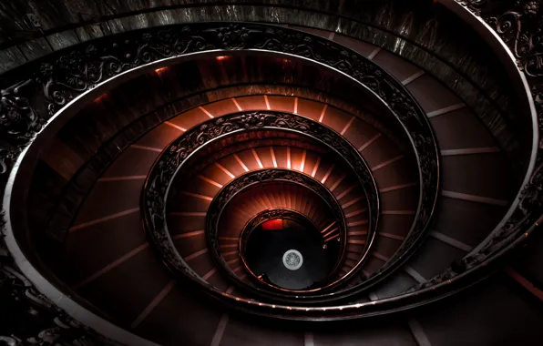 Spiral, Italy, ladder, The Vatican Museum