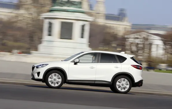 Auto, white, speed, Mazda, white, CX-5