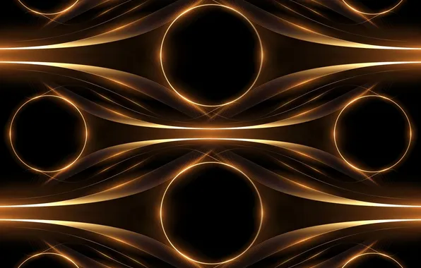 Gold, design, art, fractal, illustrtion