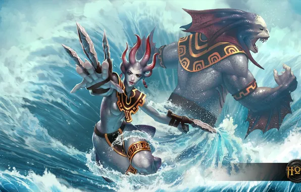 Picture sea, wave, water, hon, Heroes of Newerth, New Riptide Model