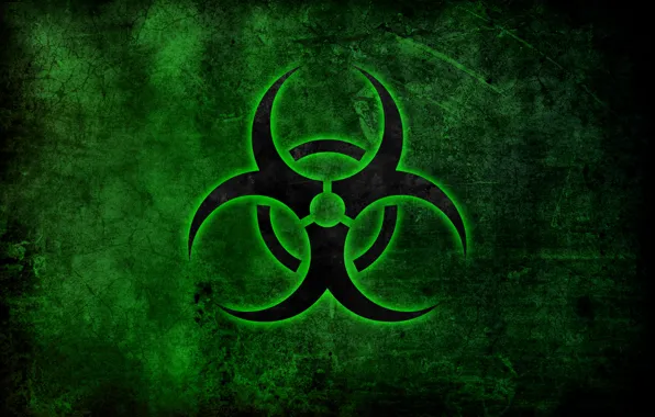 Picture danger, sign, green, emblem, biological contamination