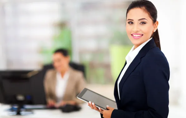 Girl, tablet, business, work, bussines women
