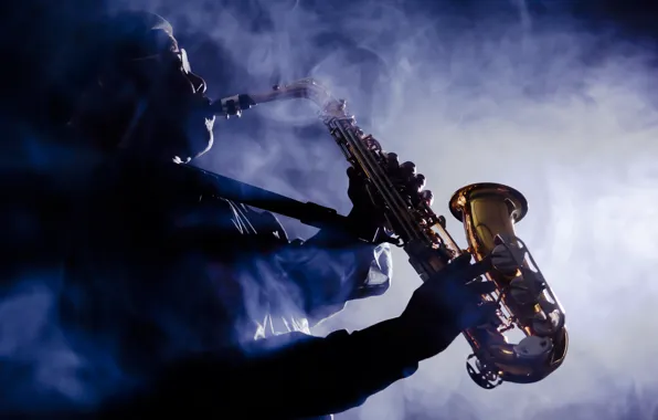 Picture smoke, musician, saxophone