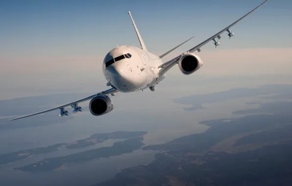 Picture flight, the plane, Boeing, anti-submarine, US Navy, Poseidon, P-8