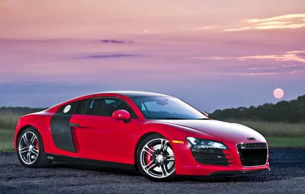 Picture red, audi r8, supercar