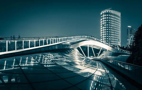 Bridge, reflection, China, China, Shanghai, Shanghai, Rainbow Bridge, Lujiazui