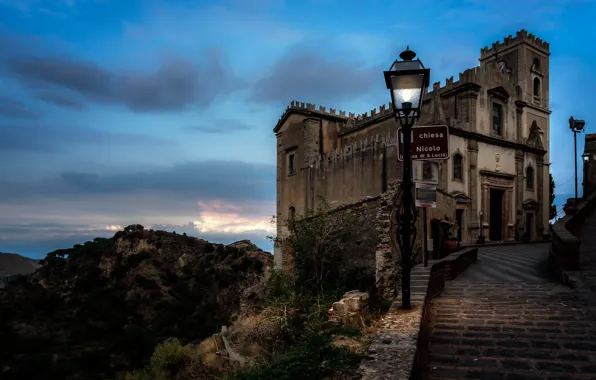 Wallpaper Sicily, Savoca, the Church of San Nicolo, Italy