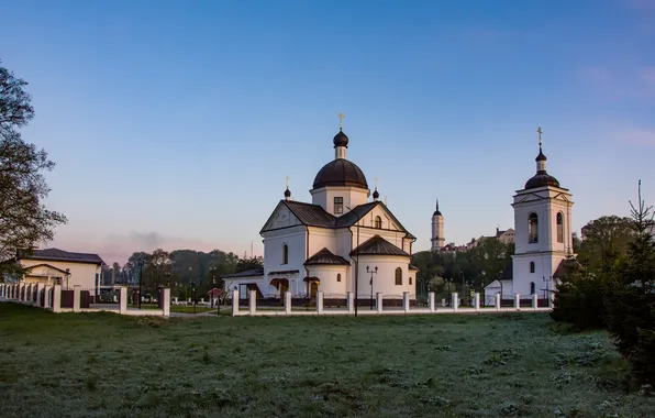 The city, dawn, spring, temple, architecture