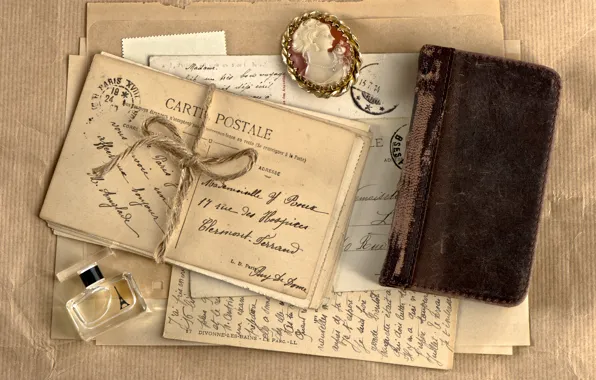 Retro, perfume, medallion, Notepad, vintage, vintage, letters