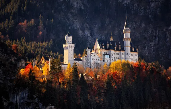 Autumn, forest, castle, Germany
