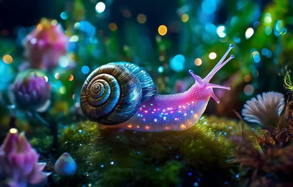 Picture art, macro, snail