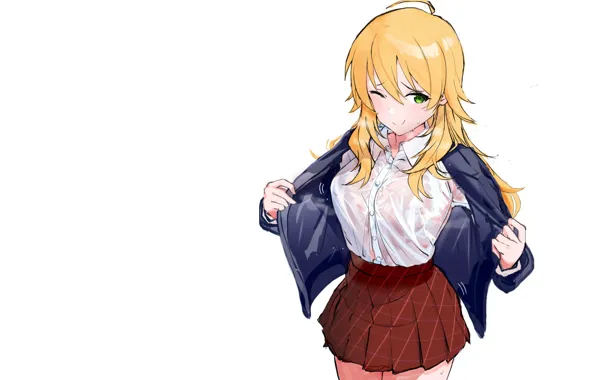 Kawaii, girl, anime, pretty, blonde, babe, cute, shirt