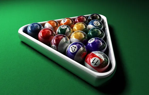 Picture table, balls, Billiards