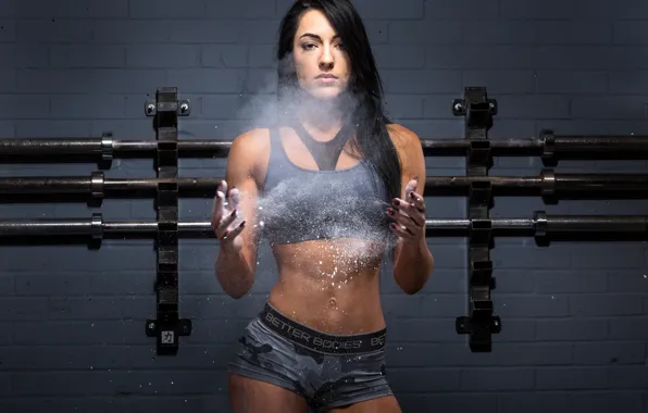Brunette, female, crossfit, talc