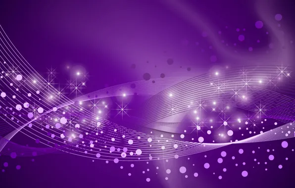 Picture line, circles, stars, purple background