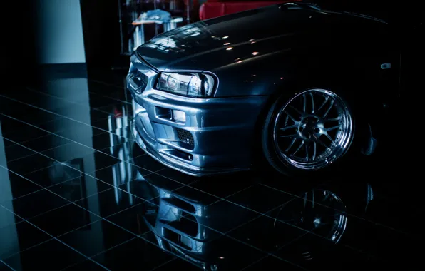 Picture reflection, tuning, Nissan, nissan skyline, r34