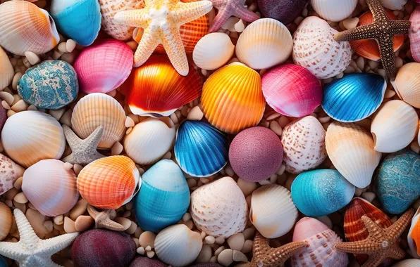Beach, pebbles, stones, background, colorful, shell, beach, texture