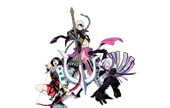 Weapons, trio, characters, Sengoku Basara, The Era Of Unrest