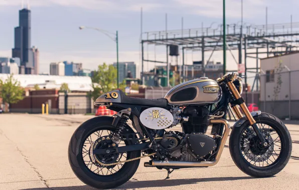 City, moto, bike, classic, british, urban, Triumph, caferacer