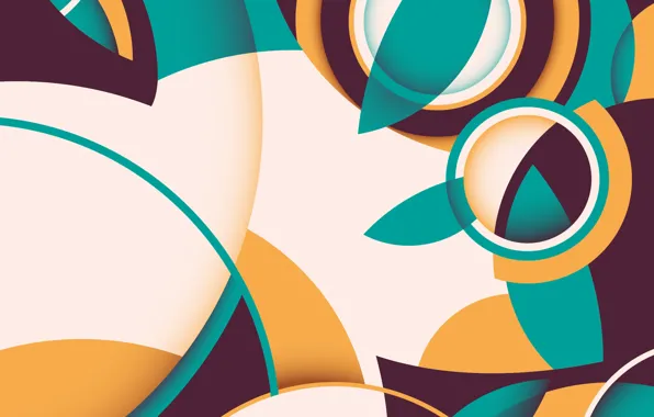 Line, circles, abstraction, retro, vector, background