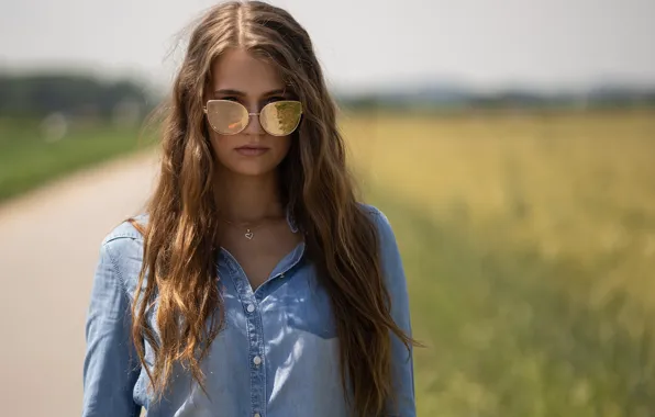 Picture look, girl, hair, glasses, Anna, bokeh