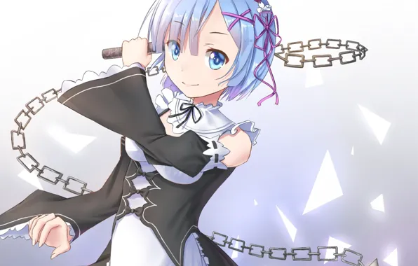 Girl, weapons, From scratch, REM, Re: Zero Kara Hajime Chip Isek Or Seikatsu
